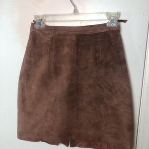 Next Level Vintage Genuine Leather Brown Skirt 5
